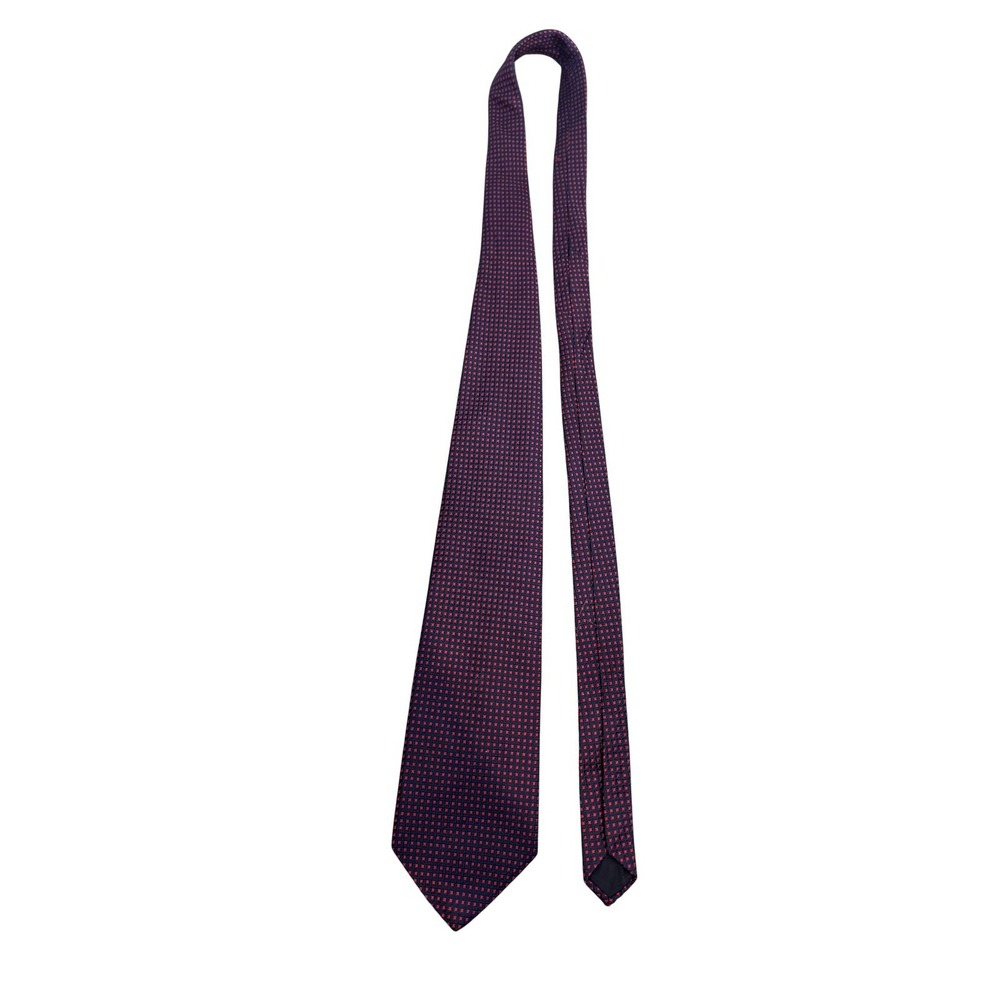 Brooks Basics Tie Mens‎ One Size Blue Red Silk Geometric Woven USA Necktie